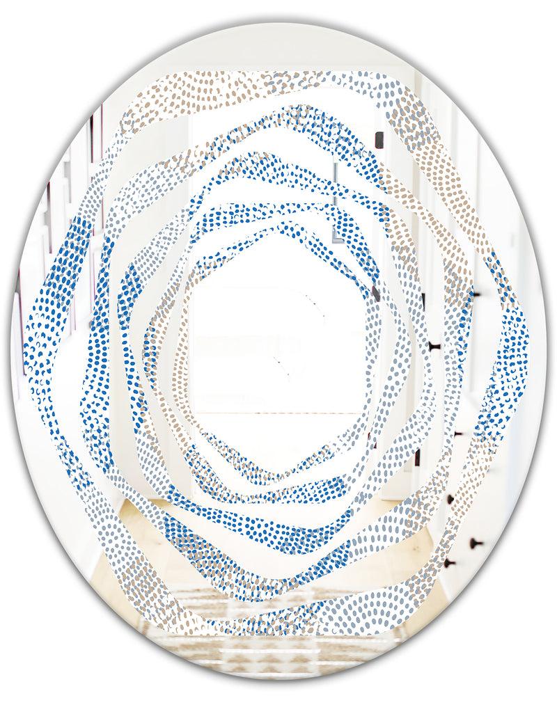 DesignQ Abstract Retro Design I - Modern Round Or Oval Wall Mirror - Whirl
