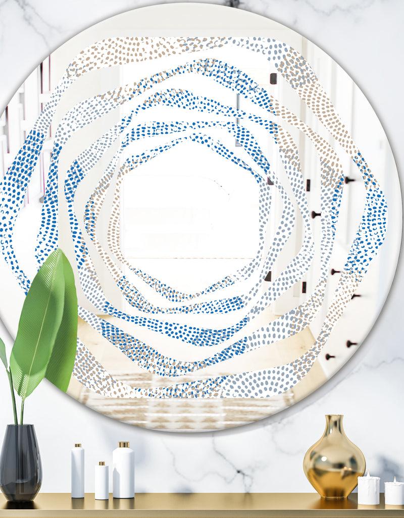 DesignQ Abstract Retro Design I - Modern Round or Oval Wall Mirror - Whirl