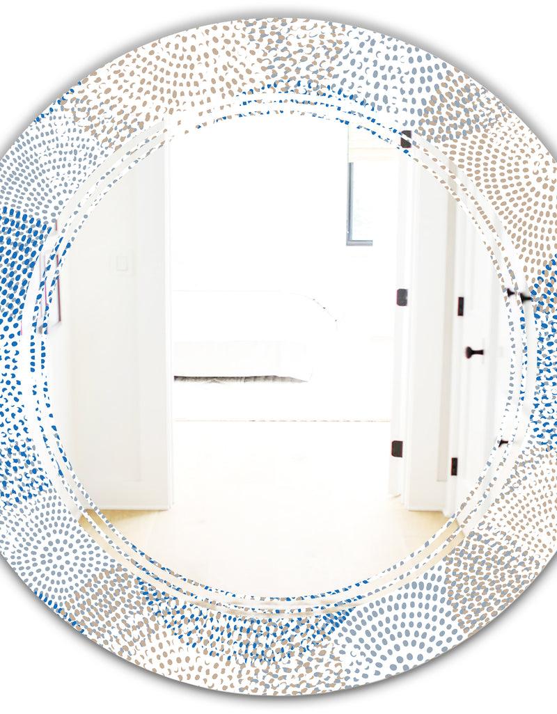 DesignQ Abstract Retro Design I - Modern Round Or Oval Wall Mirror - Triple C