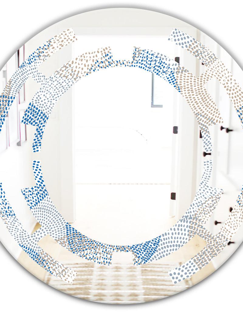 DesignQ Abstract Retro Design I - Modern Round Or Oval Wall Mirror - Space