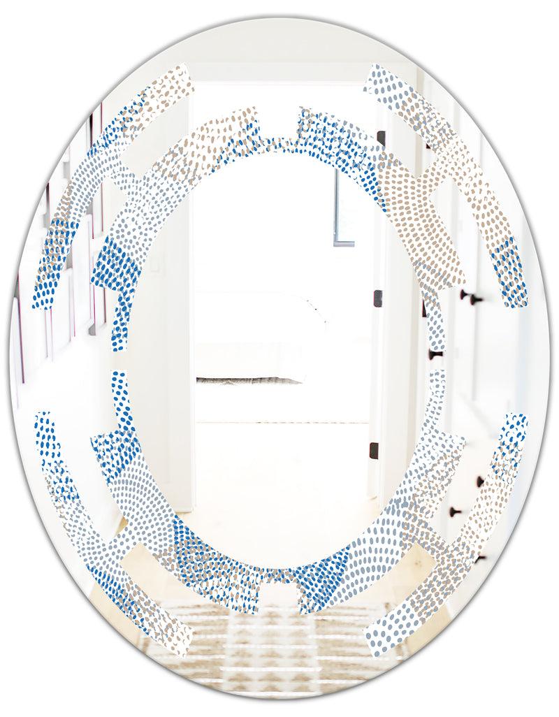 DesignQ Abstract Retro Design I - Modern Round Or Oval Wall Mirror - Space