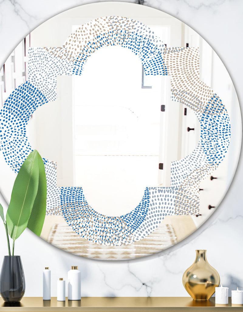 DesignQ Abstract Retro Design I - Modern Round or Oval Wall Mirror - Quatrefoil