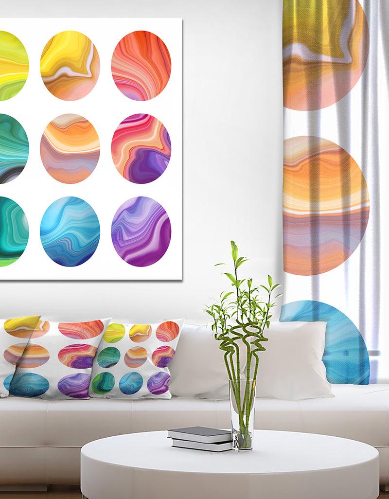 DesignQ Abstract round labels set - Stone Photographic on Wrapped Canvas