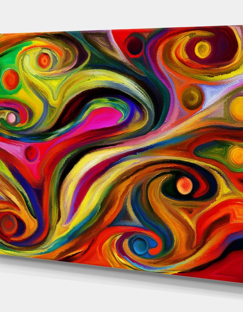 DesignQ Abstract Shape Colorful Design Series - Contemporary Art On Wrapped Canvas