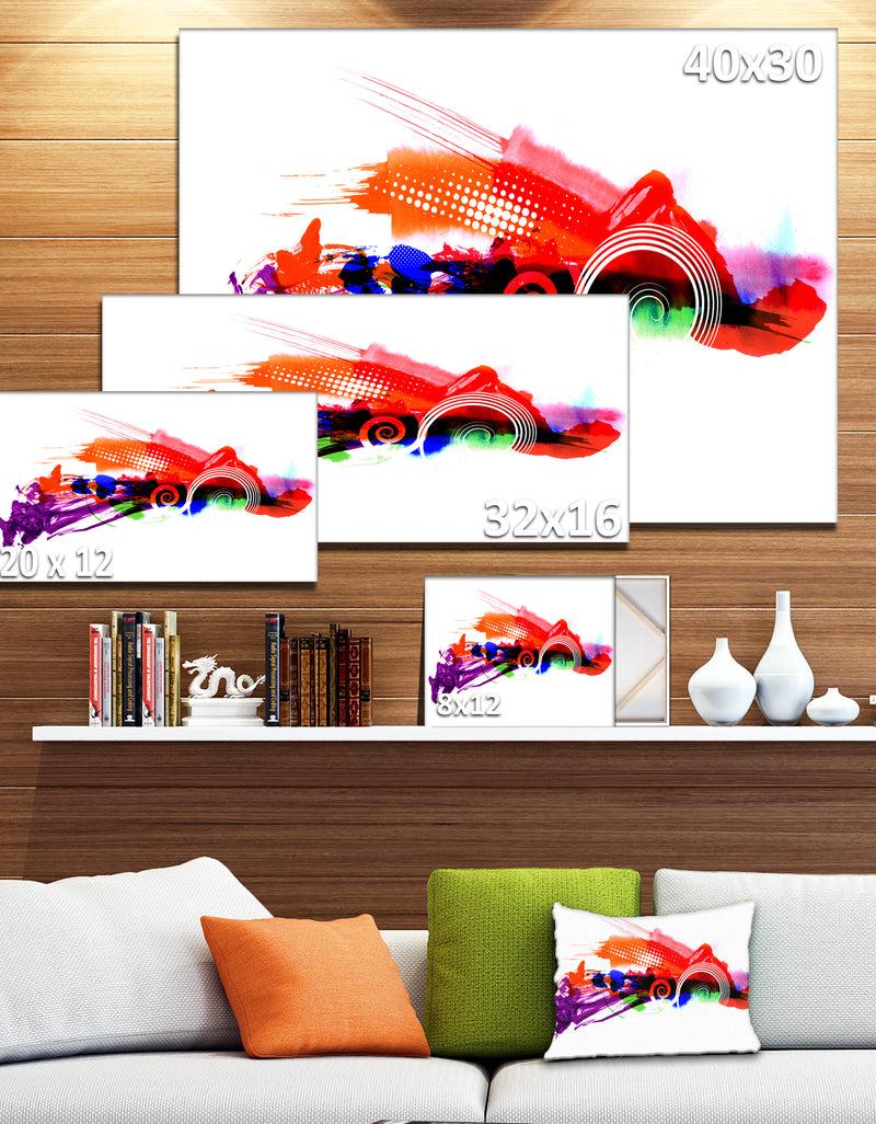 DesignQ Abstract Splashes Of Colors - Abstract Painting Canvas Print