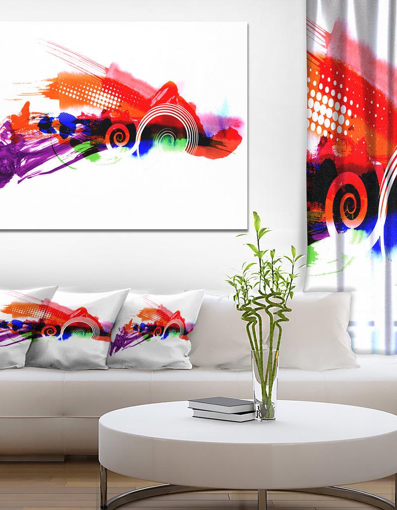 DesignQ Abstract Splashes of Colors - Abstract Painting Canvas Print