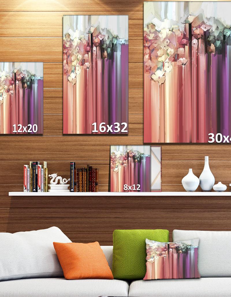 DesignQ Abstract Spring Seasonal Vintage Style - Floral Painting Print On Wrapped Canvas