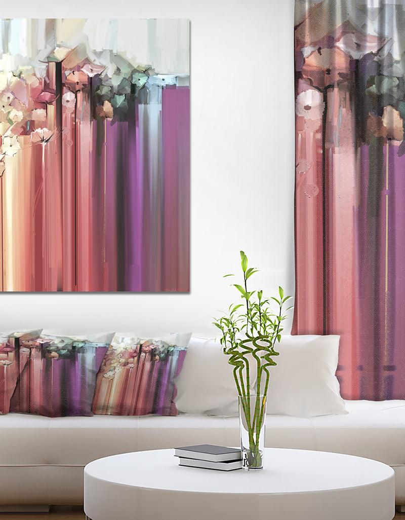 DesignQ Abstract Spring Seasonal Vintage Style - Floral Painting Print on Wrapped Canvas