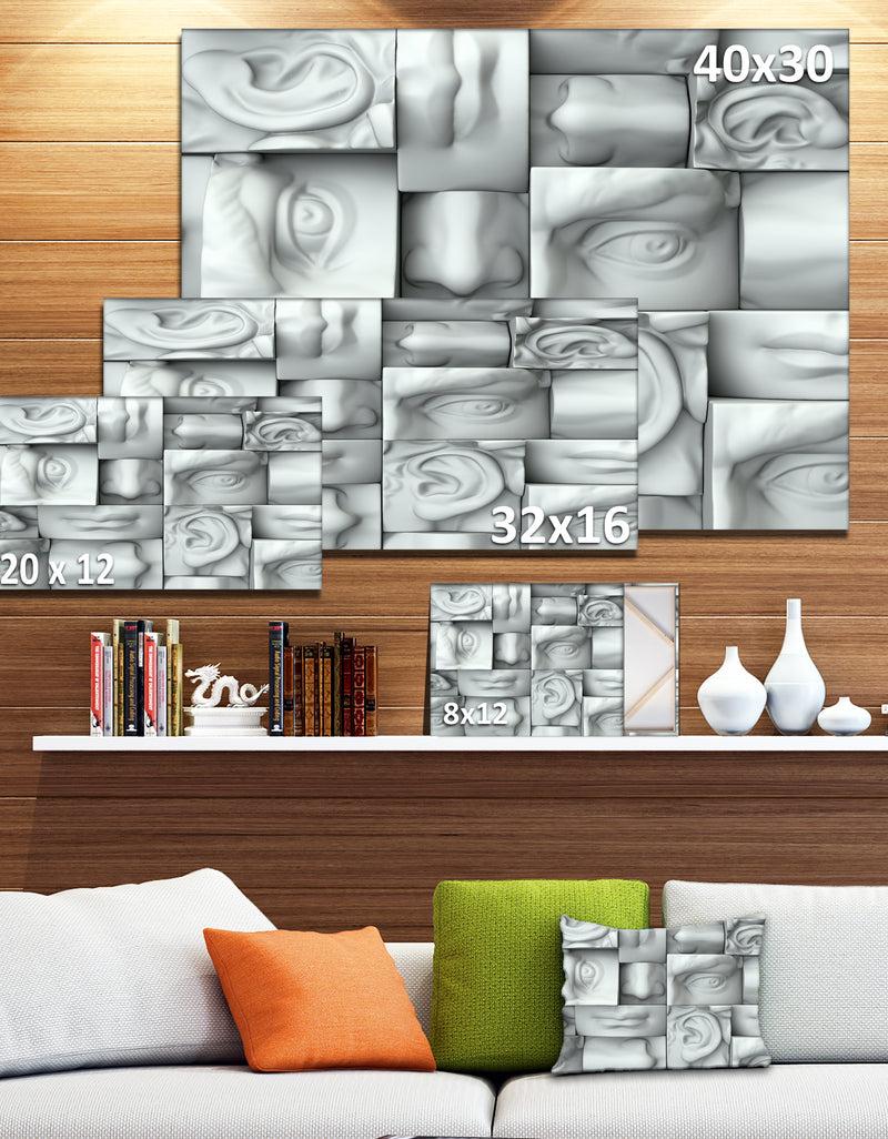 DesignQ Abstract White Blocks'Large Abstract Wall Art