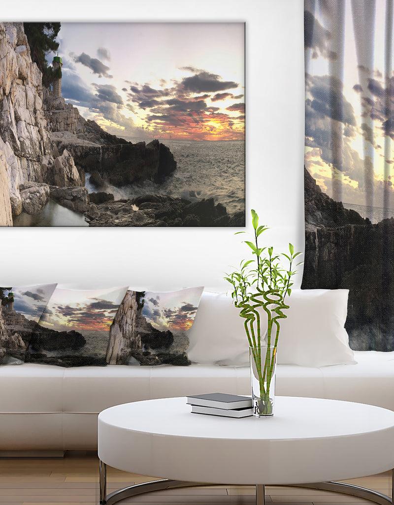 DesignQ Adiratic Sunset - Landscape Photography Canvas Art Print