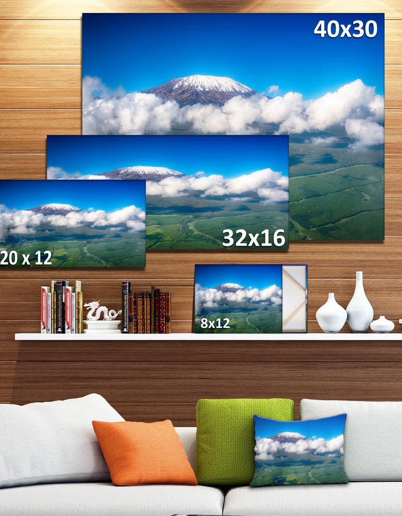 DesignQ Aerial View Of Mount Kilimanjaro - Extra Large Landscape Canvas Art Print