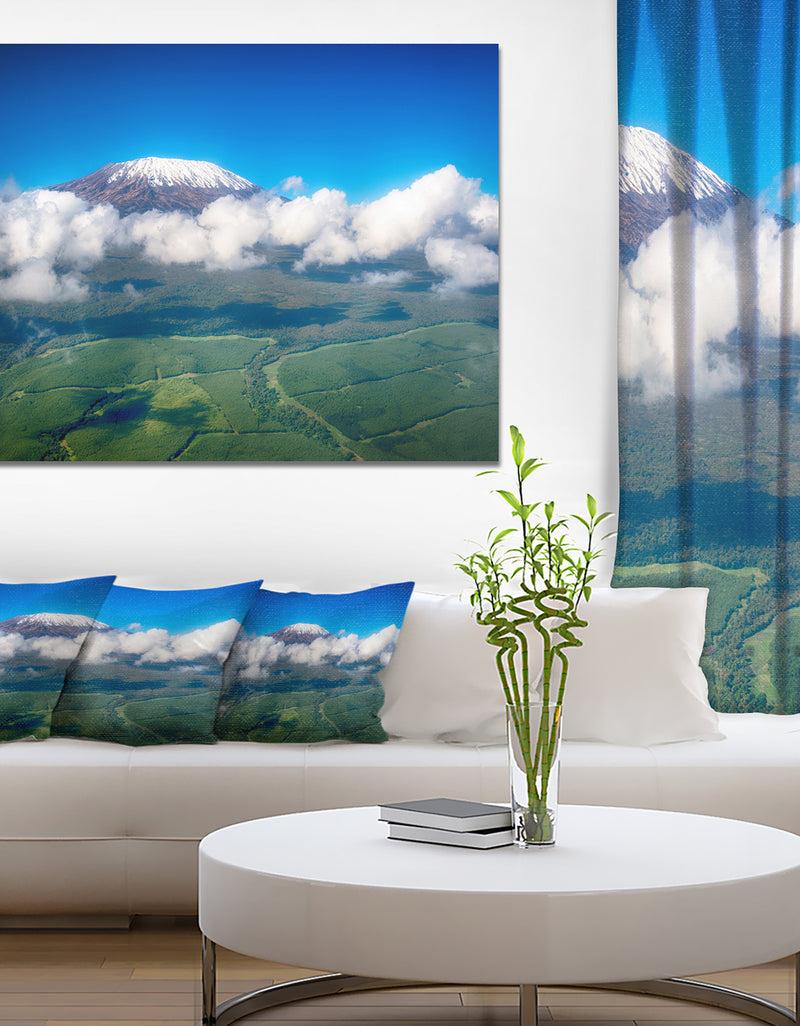 DesignQ Aerial View of Mount Kilimanjaro - Extra Large Landscape Canvas Art Print