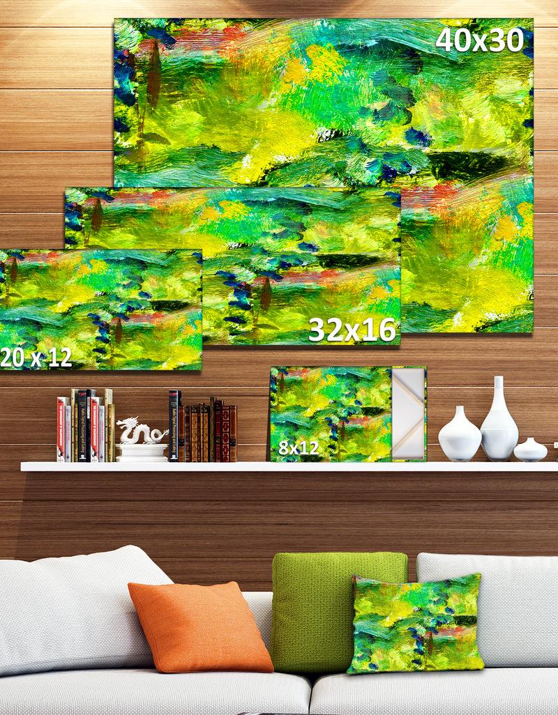 DesignQ Africa Green Texture - Abstract Canvas Art Print