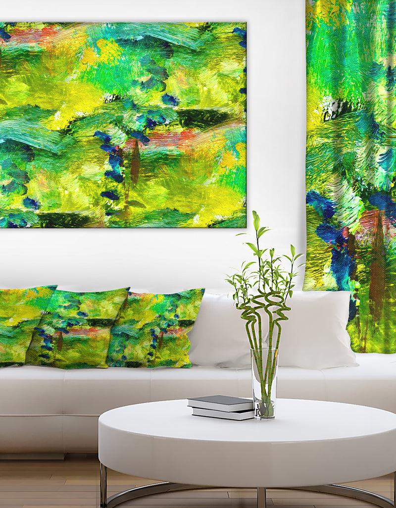 DesignQ Africa Green Texture - Abstract Canvas Art Print