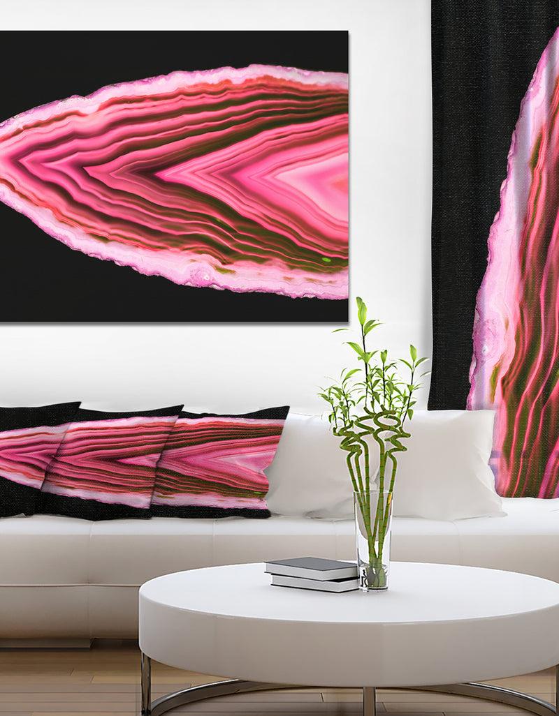 DesignQ Agate Pink slices and texture - Stone Photographic on Wrapped Canvas