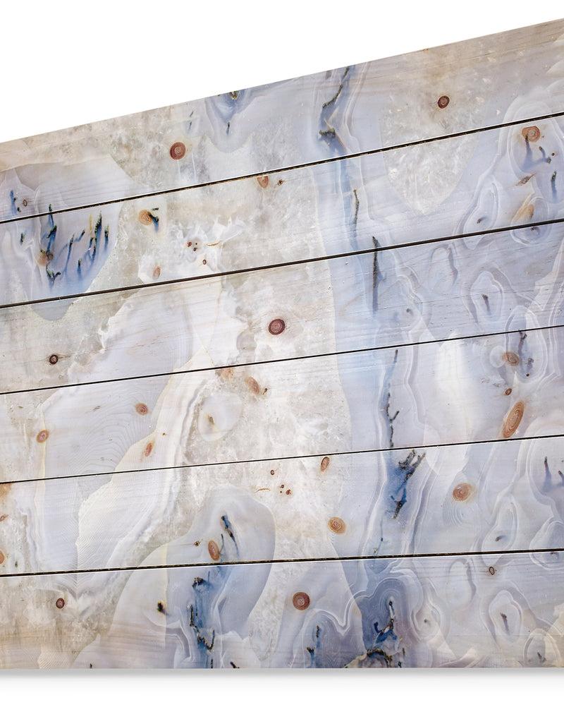 DesignQ Agate Stone Background - Abstract Print On Natural Pine Wood