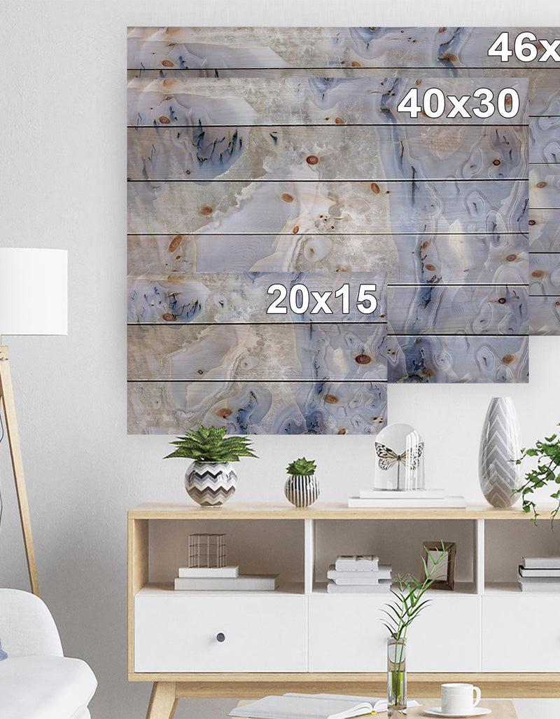 DesignQ Agate Stone Background - Abstract Print On Natural Pine Wood