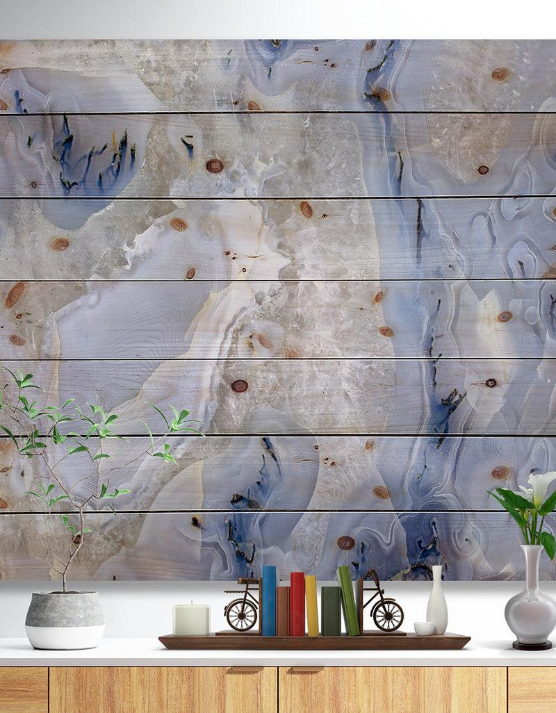 DesignQ Agate Stone Background - Abstract Print on Natural Pine Wood