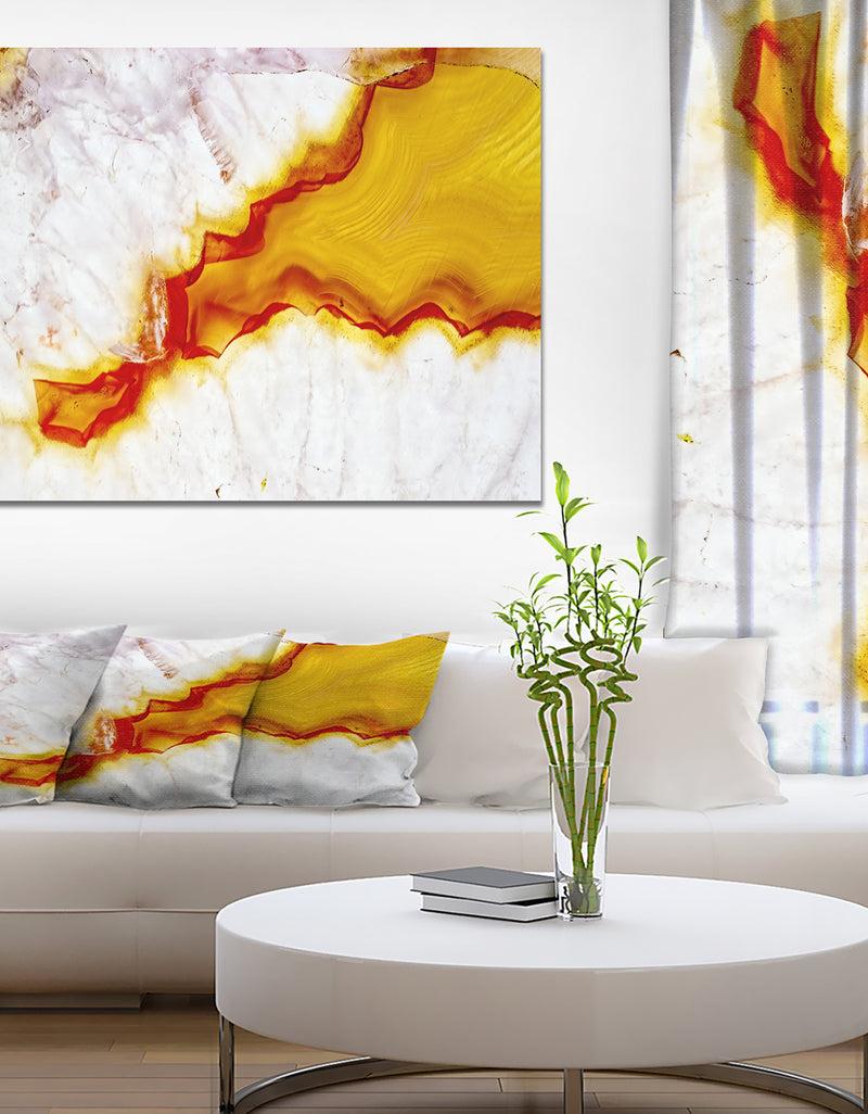 DesignQ Agate with crystals macro - Stone Photographic on Wrapped Canvas