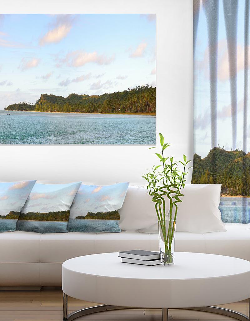 DesignQ Aitutaki Lagoon Large Panorama - Modern Seascape Canvas Artwork