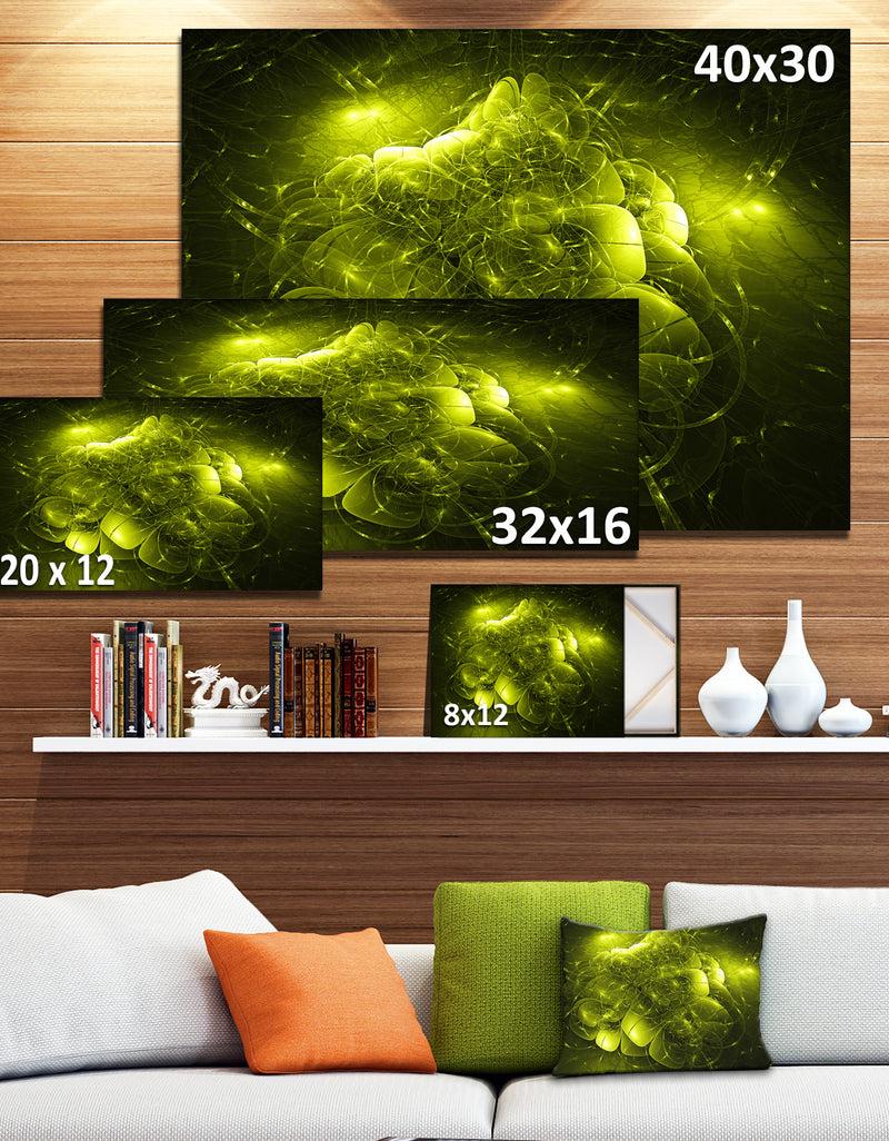 DesignQ Alien Mystical Flower Yellow - Floral Digital Art Canvas Print