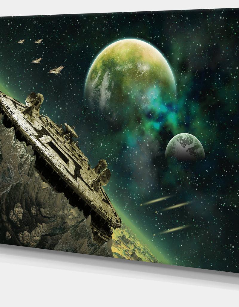 DesignQ Alien Planet Digital Artwork Print On Canvas