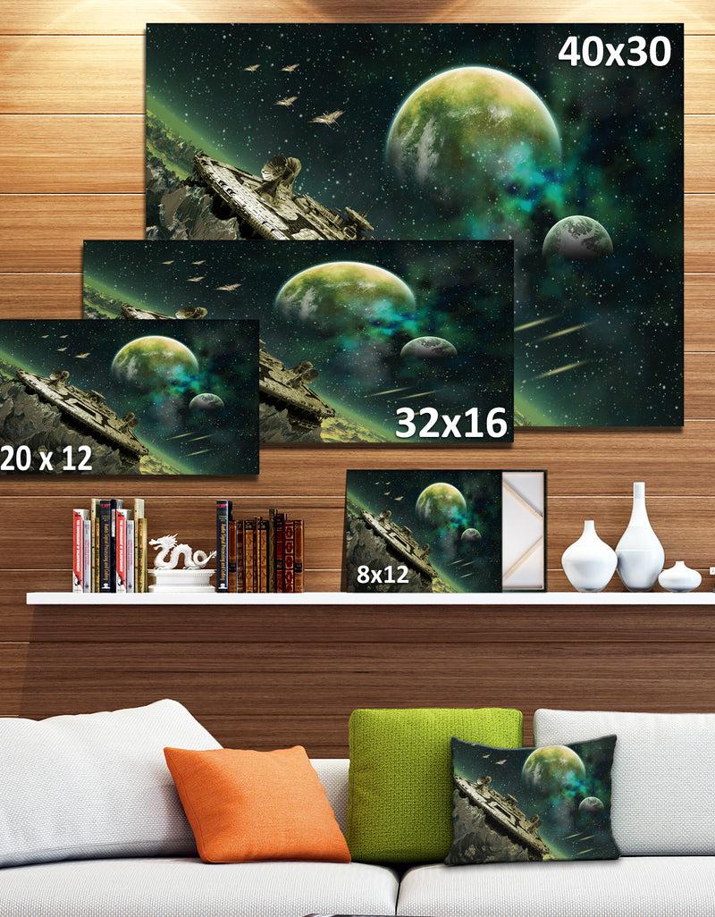 DesignQ Alien Planet Digital Artwork Print On Canvas