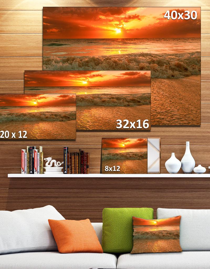 DesignQ Amazing Beauty Of Sun Reflection In Sea - Extra Large Seascape Art Canvas