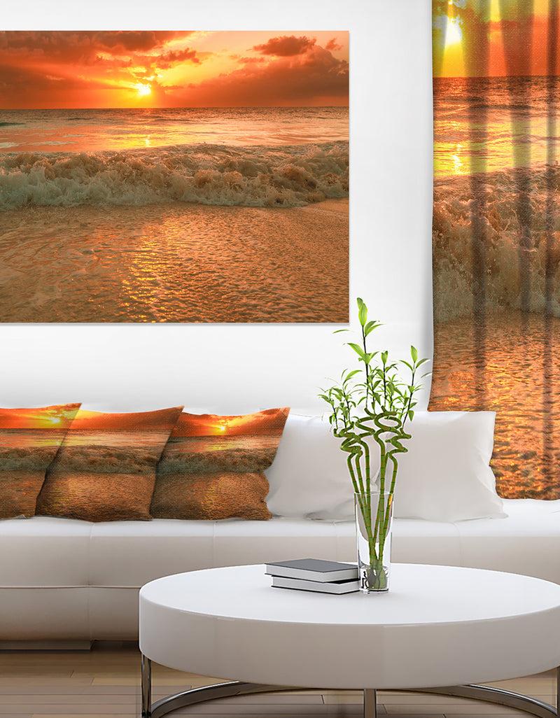 DesignQ Amazing Beauty of Sun Reflection in Sea - Extra Large Seascape Art Canvas