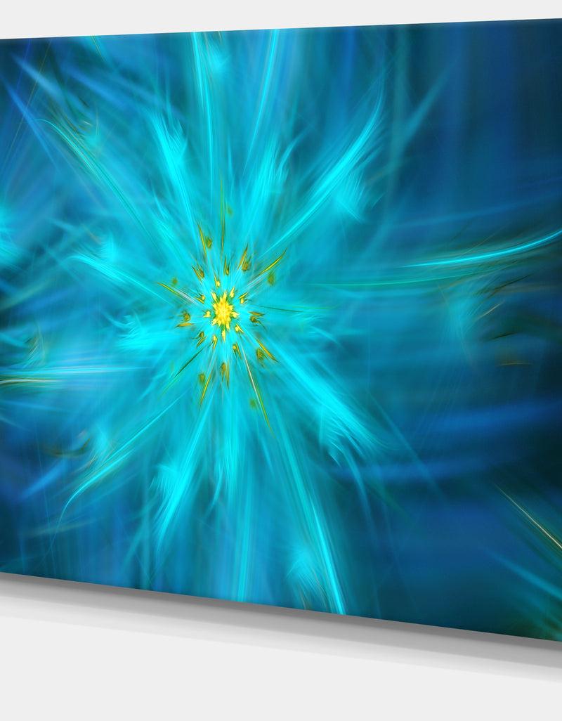 DesignQ Amazing Dance Of Blue Petals - Extra Large Floral Canvas Art Print
