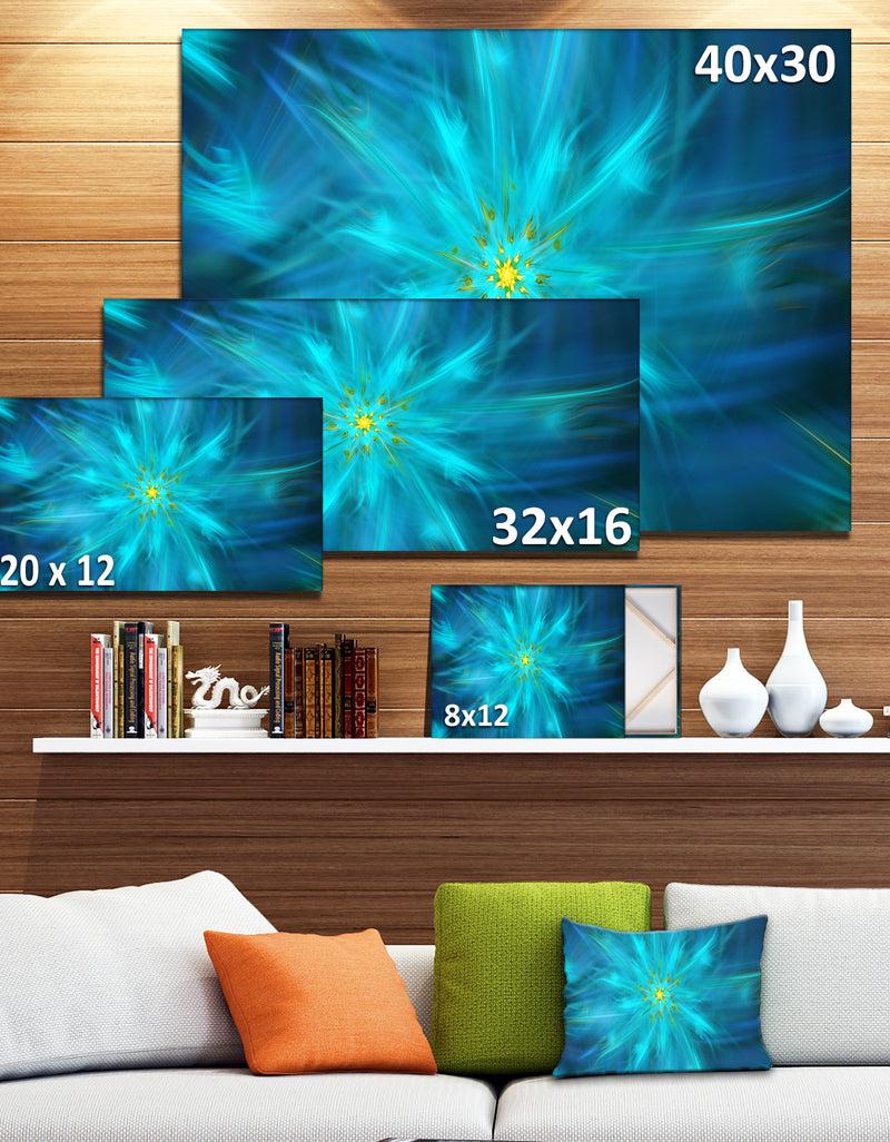 DesignQ Amazing Dance Of Blue Petals - Extra Large Floral Canvas Art Print