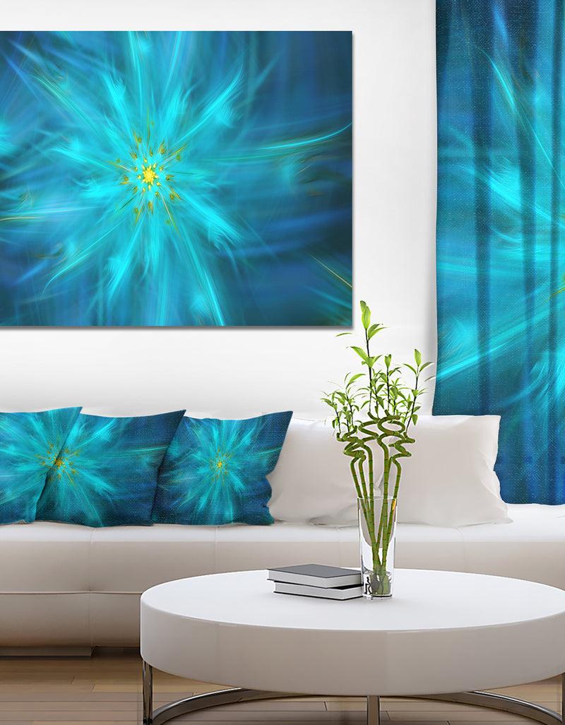 DesignQ Amazing Dance of Blue Petals - Extra Large Floral Canvas Art Print