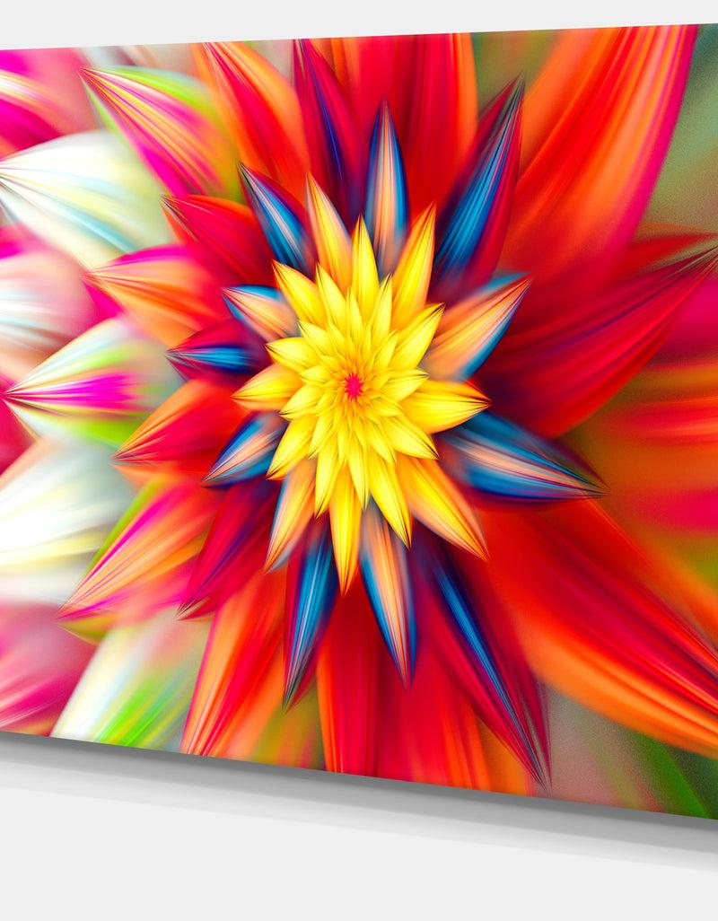 DesignQ Amazing Dance Of Red Petals - Extra Large Floral Canvas Art Print