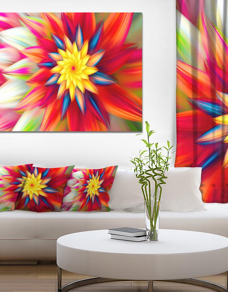 DesignQ Amazing Dance of Red Petals - Extra Large Floral Canvas Art Print