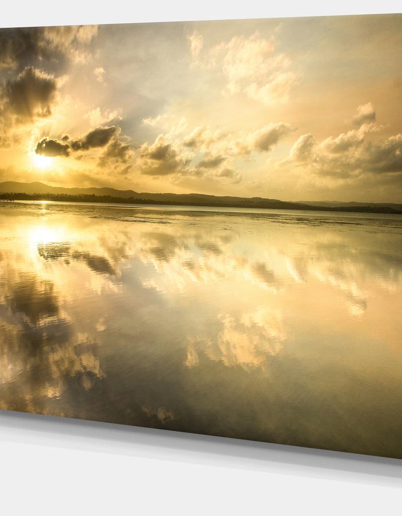 DesignQ Amazing Foreshore Reserve Reflection - Large Seashore Canvas Print