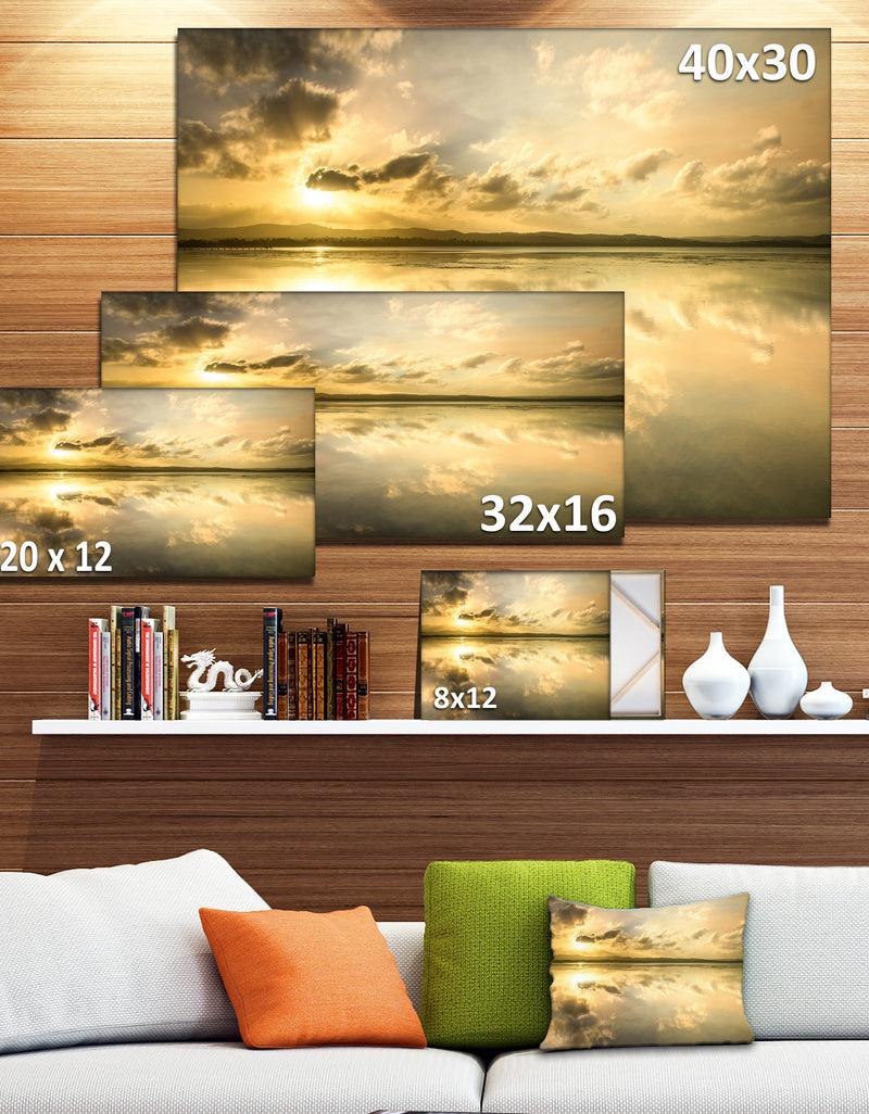 DesignQ Amazing Foreshore Reserve Reflection - Large Seashore Canvas Print