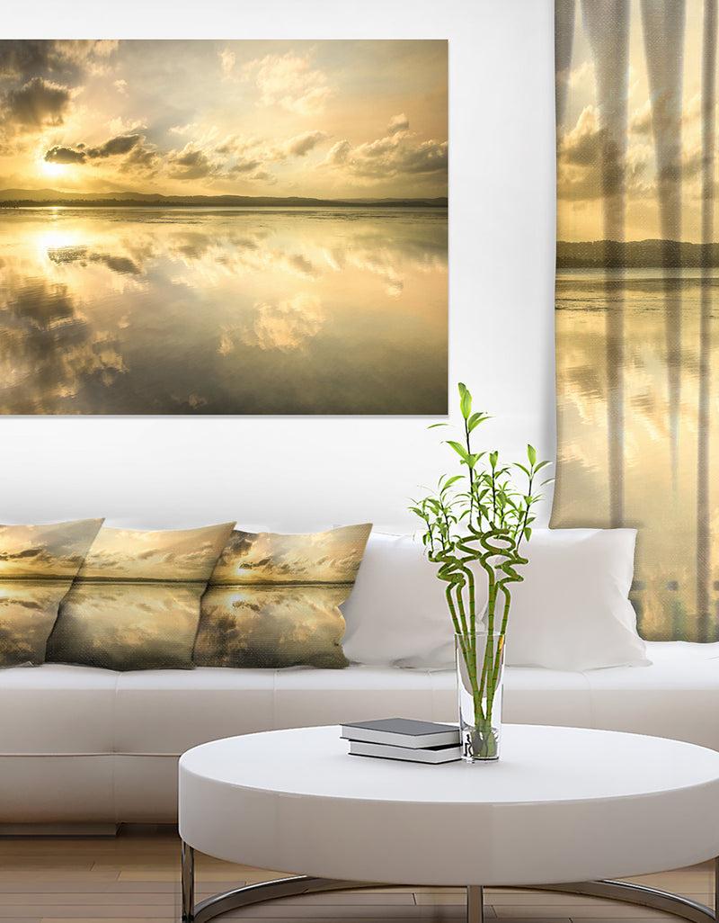 DesignQ Amazing Foreshore Reserve Reflection - Large Seashore Canvas Print