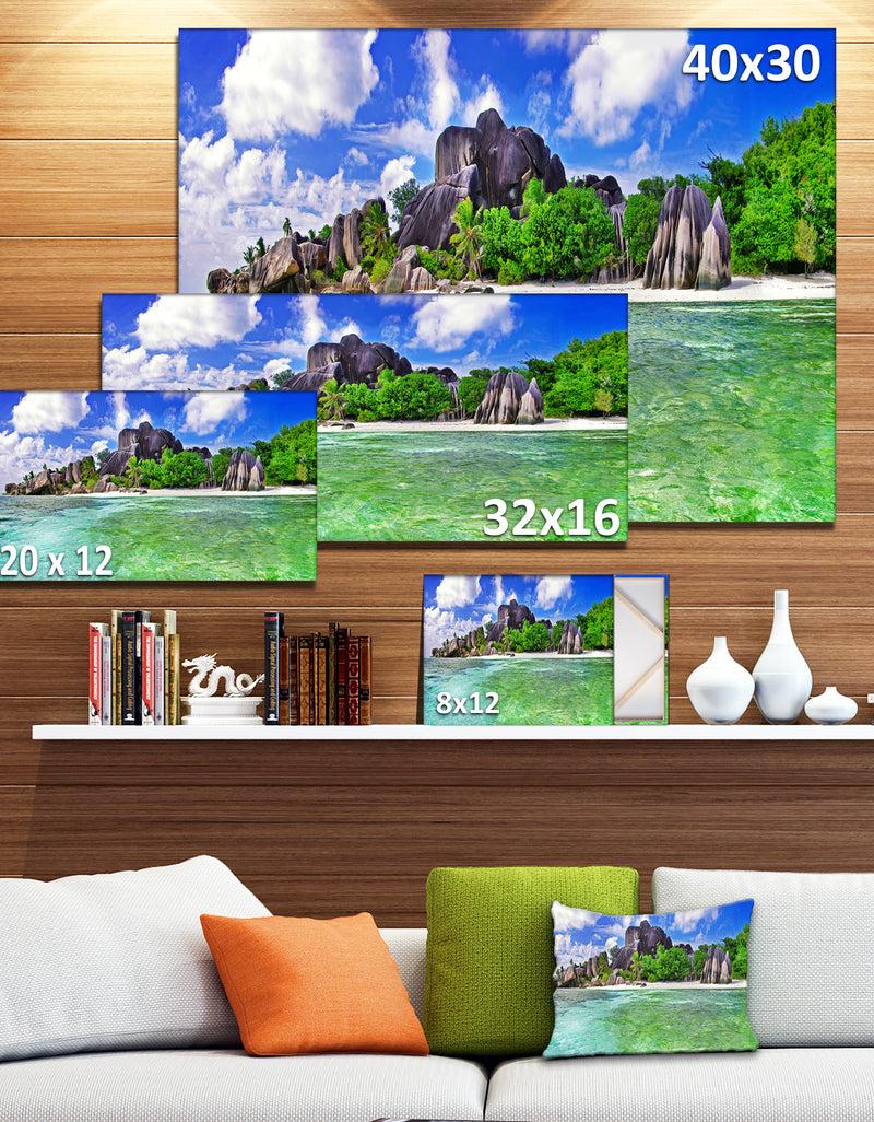 DesignQ Amazing La Diguse Island Seychelles - Landscape Art Canvas Print