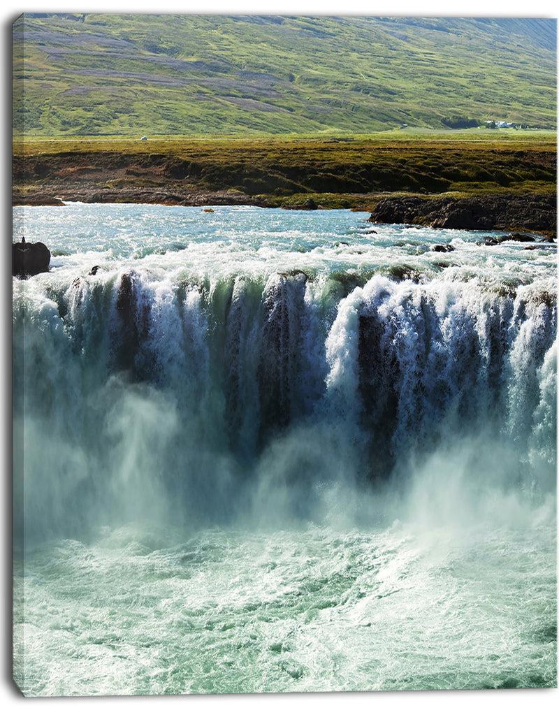 DesignQ Amazing Waterfalls In Iceland - Oversized Landscape Canvas Art