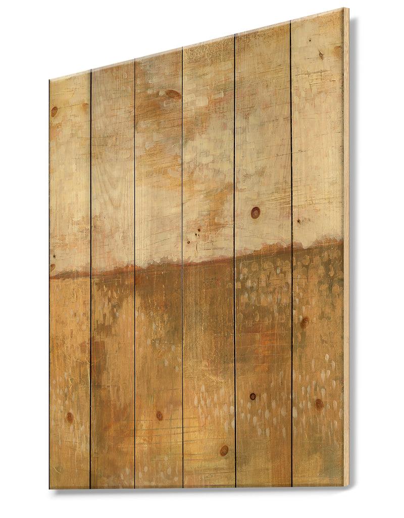 DesignQ Amber Modern Horizon - Abstract Print On Natural Pine Wood