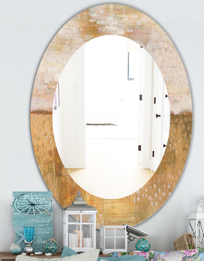 DesignQ Amber Modern Horizon - Traditional Mirror - Oval Or Round Wall Mirror