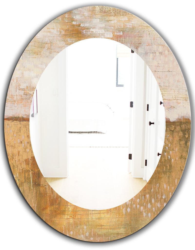 DesignQ Amber Modern Horizon - Traditional Mirror - Oval Or Round Wall Mirror