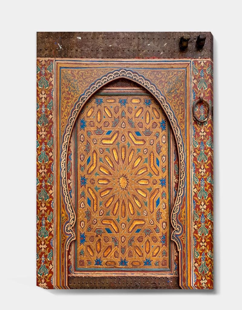 DesignQ Ancient Door Painting Morroco - Vintage Gallery-wrapped Canvas
