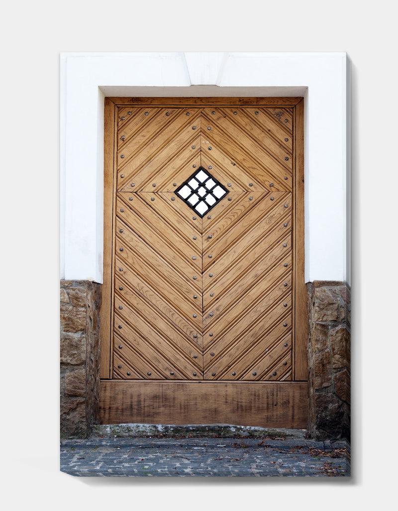 DesignQ Ancient Woor With Diamond Window - Vintage Premium Canvas Wall Art
