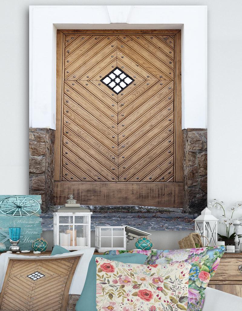 DesignQ Ancient Woor With Diamond Window - Vintage Premium Canvas Wall Art