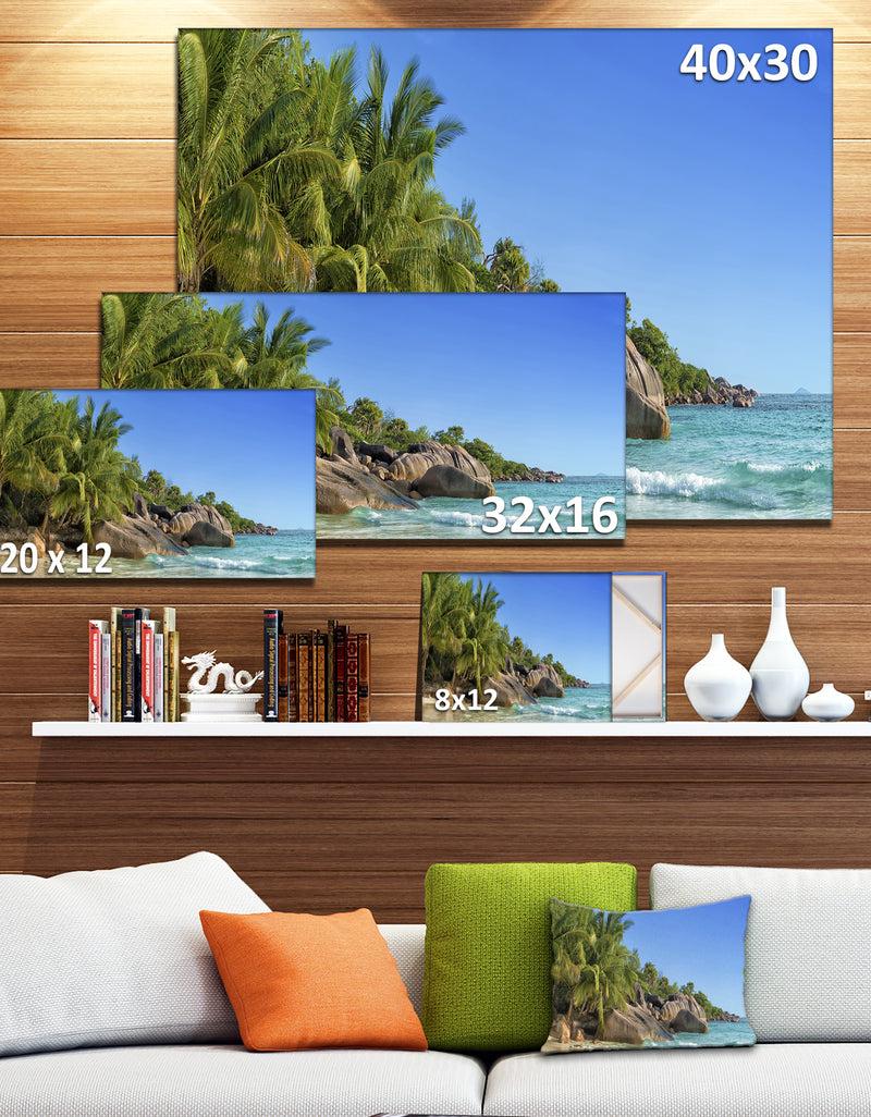 DesignQ Anse Lazio Praslin Island Seychelles - Large Seashore Canvas Print