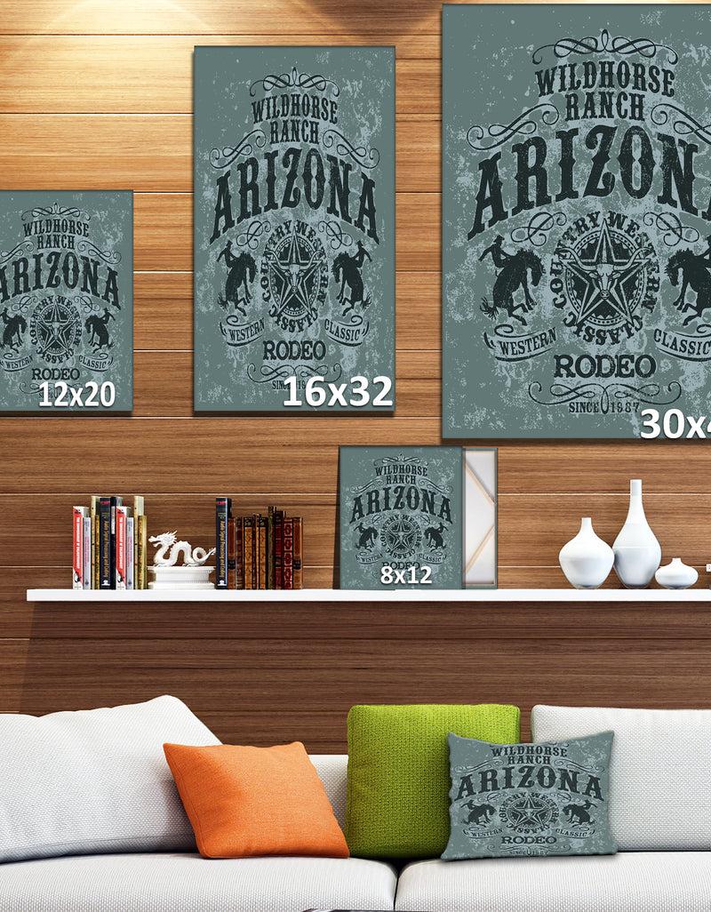 DesignQ Arizona Wild Horse Rodeo - Farmhouse Contemporary Art On Wrapped Canvas