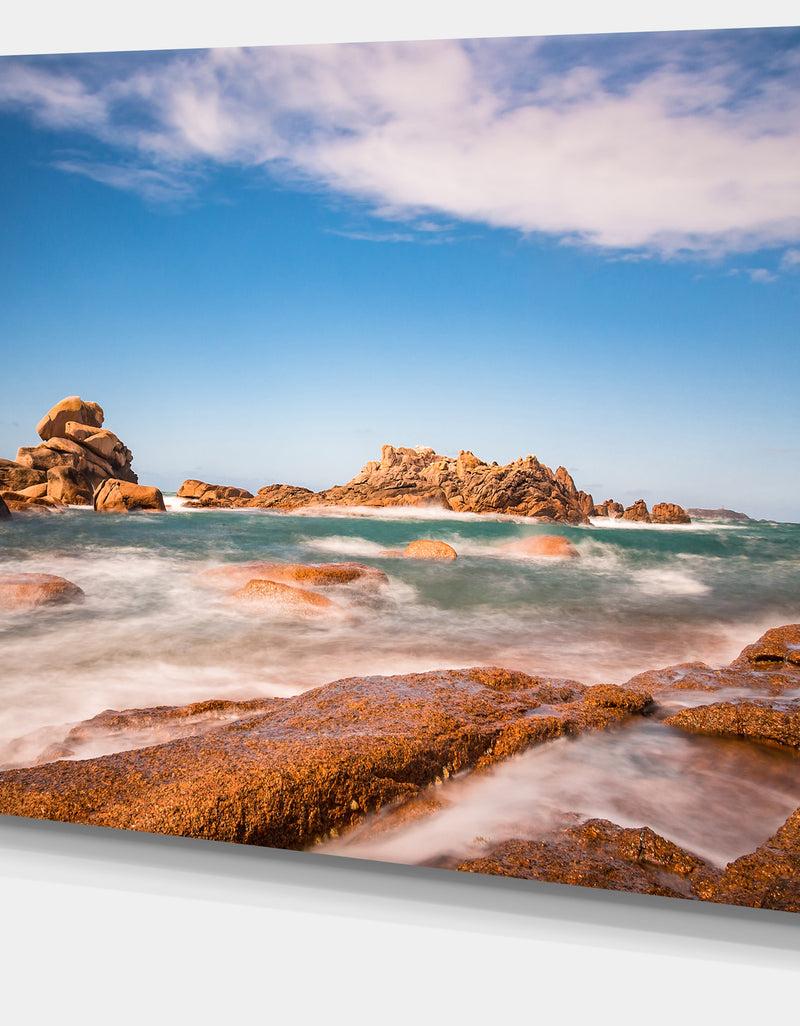 DesignQ Atlantic Ocean Cost In Brittany - Photo Canvas Print