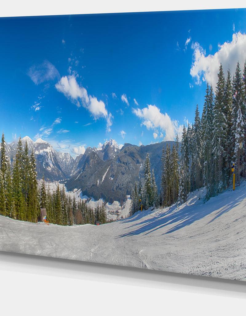 DesignQ Austrian Alps Seen From Ski Slope - Landscape Art Canvas Print