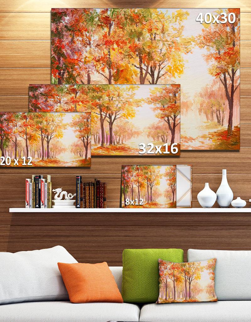 DesignQ Autumn Everywhere Forest - Landscape Canvas Artwork